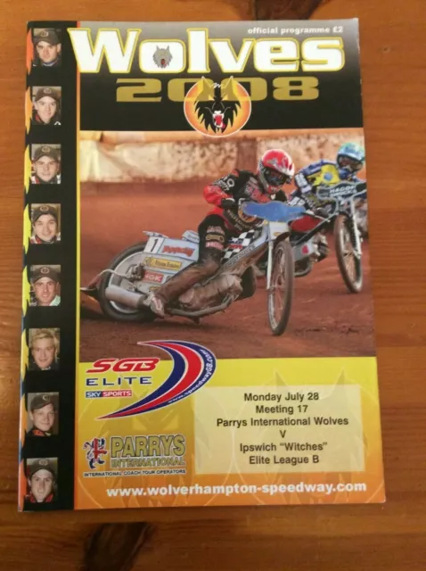 2008 WOLVERHAMPTON v IPSWICH 28th JULY      ( GOOD CONDITION )