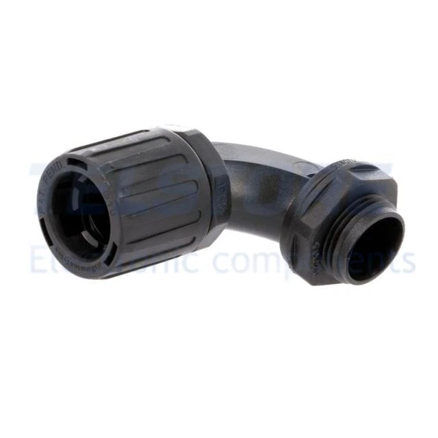 1pcs  Connettore angolare 90° plastica nero 16mm UL94V-2 IP66 166-22203
