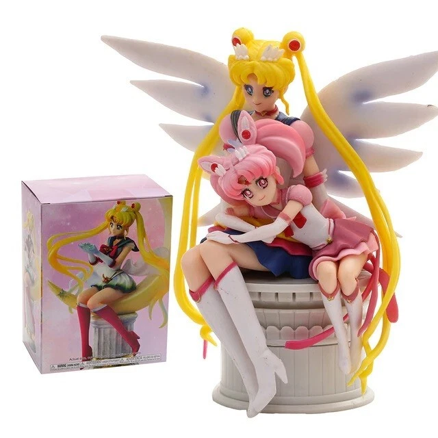 Lot De 7 Figurines Vintage Sailor Moon Sailor Team Avec Accessoires - Environ 27cm, Japon, Occasion