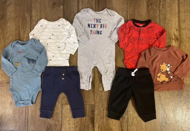Carters Baby Boy 6 Month Clothes Shirts Bodysuits Pants Fall Winter Lot Pooh
