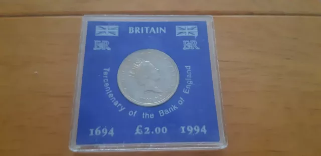 Tercentenary Of The Bank Of England 1694 - 1994 £2 coin in BOE Case