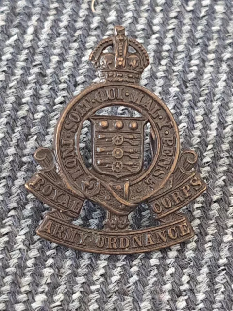 Royal Army Ordnance Corps RAOC OSD Officer's Bronze Collar Badge