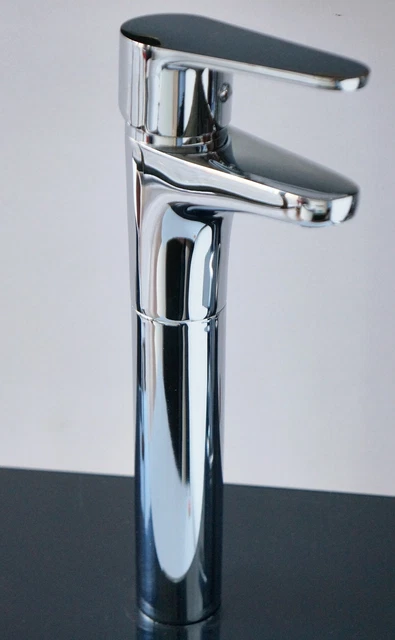 Monoblock Waschbecken Arbeitsplatte Poliertes Chrom Hoch Mixer Küche Badezimmer