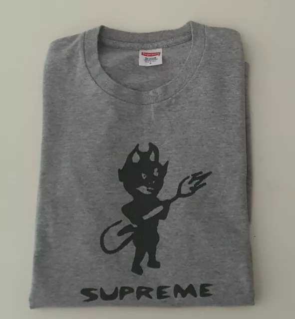 RARE FW15 SUPREME Devil heather grey tee size S Small T shirt