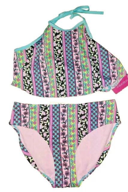 NWT SQUIRTINI BIKINI Girls 2 PC Bathing Suit - Size 8 $15.00