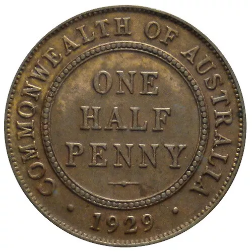 1929 (m) * 1/2 Penny Australia "Giorgio V" (KM 22) BB+