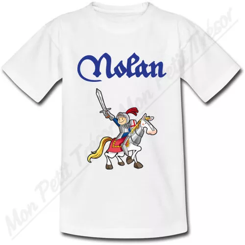 T-shirt Enfant Chevalier avec Prénom Personnalisé