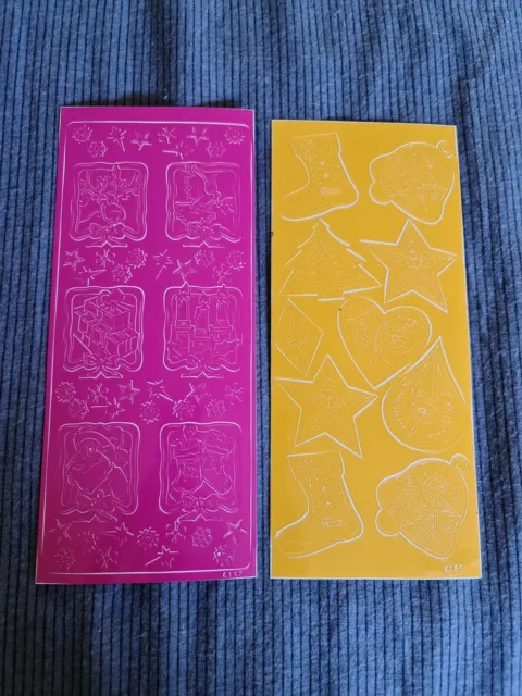 2x Relief Stickerbogen "Weihnachten" zum Karten basteln / Scrapbooking
