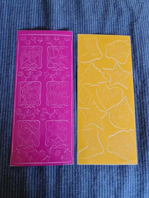 2x Relief Stickerbogen "Weihnachten" zum Karten basteln / Scrapbooking