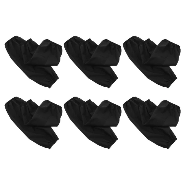 6 pares de protector de manga sobremangas impermeable a prueba de aceite lona negro