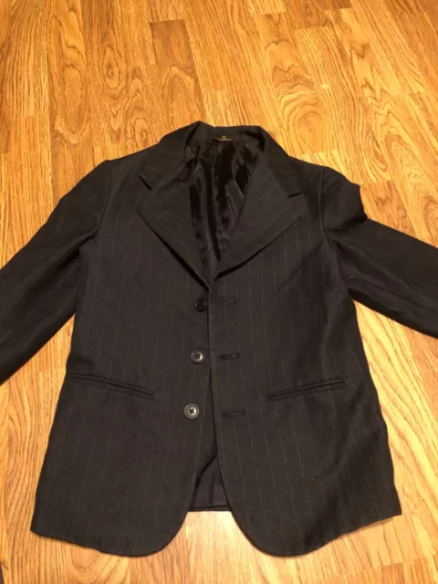 Boys Jacket VAN HEUSEN size 8 navy pinstripe suit blazer