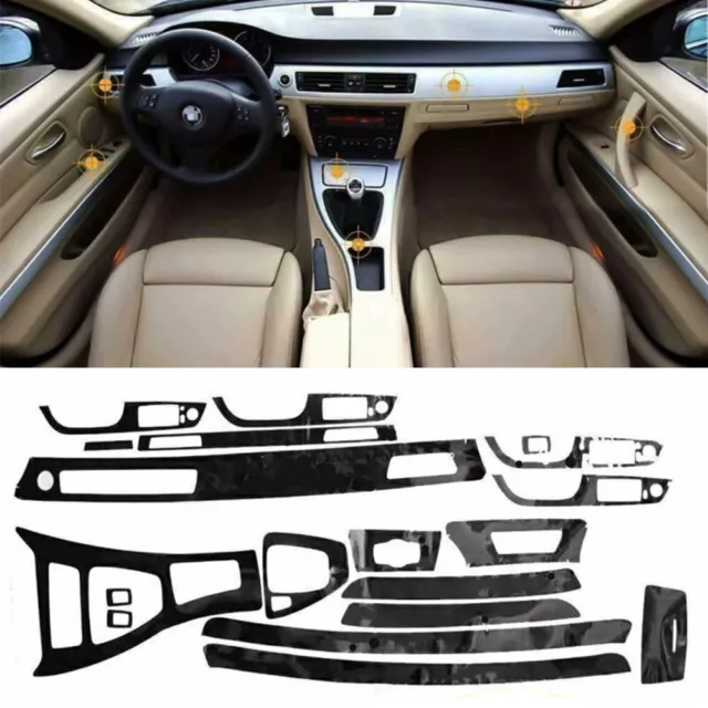 Gloss Black Interior Glossy Wrap Trim Sticker for BMW 3 Series E90 05-12 Parts 3