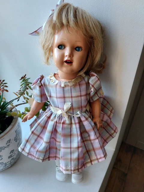Rare poupée allemande antique en papier mâché, yeux endormis, début des années 1900 - France