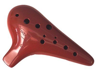 Woodnote Alto C - New Burgundy 12 Holes Ocarina Flute with Fingering Chart
