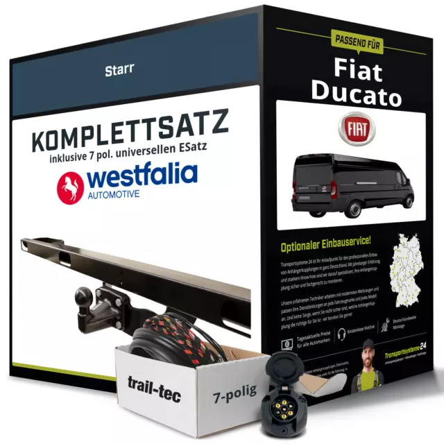 Anhängerkupplung WESTFALIA starr für FIAT Ducato +E-Satz Kit NEU