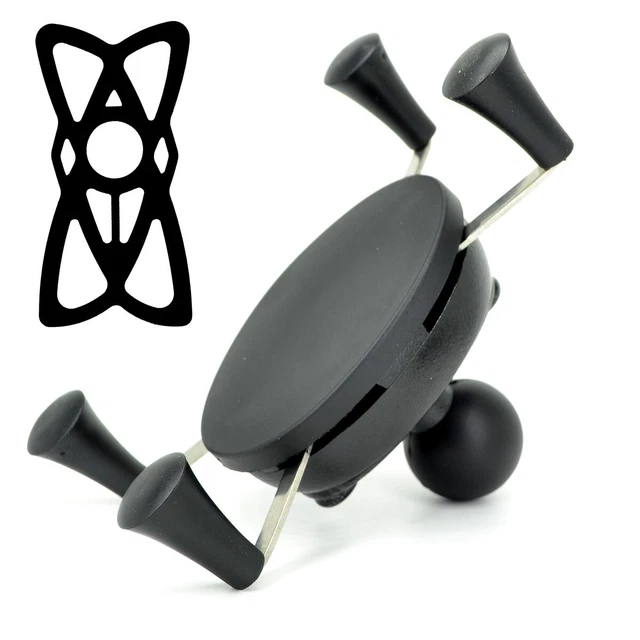 Motorcycle Phone Mount Universal X Grip Tether Cell Phone Holder  B Size 1" Ball