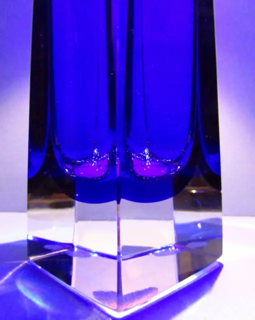 SOMMERSO BLUE VASE CZECH LIKE PAVEL HLAVA EXBOR ZBS Murano Bohemia Crystal Glass