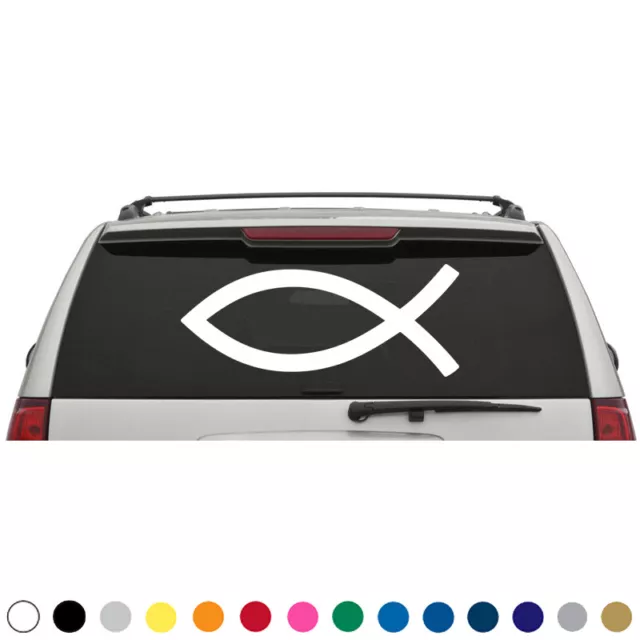 Christian Fish Symbol Ichthys Vinyl Decal Sticker Rear Window Car Truck Suv V1