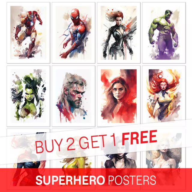 SUPERHELDENPOSTER Wandkunst Druck Poster MARVEL COMIC BUCH