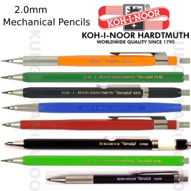 KOH-I-NOOR Mechanical Pencil Clutch 2mm Leadholder 5211 5219 5601 5900 VERSATIL