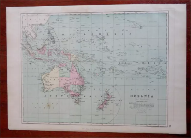 Oceania Australia New Zealand Indonesia Polynesia Hawaii 1873 Johnston map