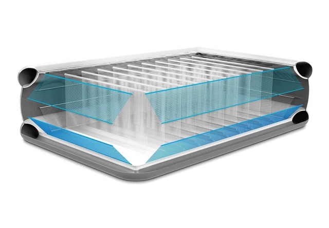 18" High Comfort Plush Raised Air Mattress Bed with Built-in Pump Gray - Twin