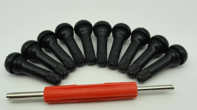 QWORK Ventil-Einziehwerkzeug Set 4-tlg. - Reifenventile Wechseln Ohne Demontage