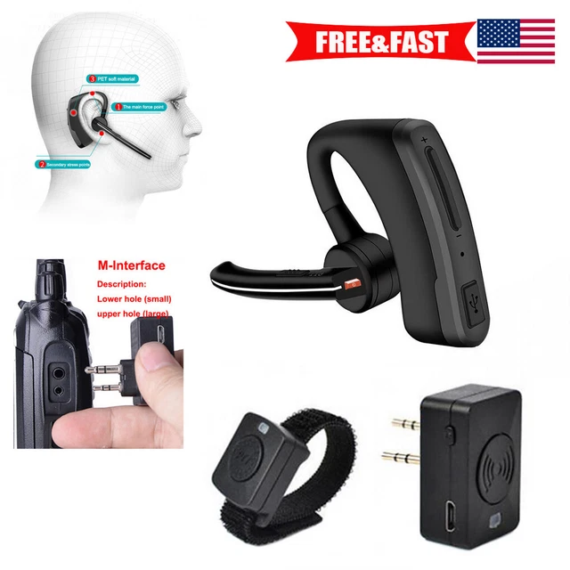 Wireless Headset Walkie Talkie Bluetooth Headset Two Way Radio for Motorola US