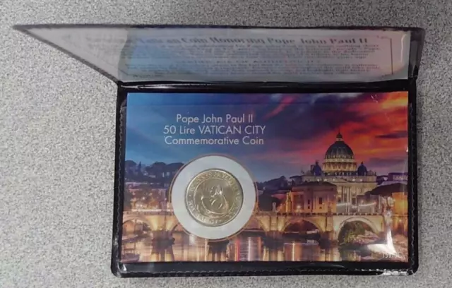 Pope John Paul II Coin | Genuine 50 Lire Commemorative Coin | Vatican City |