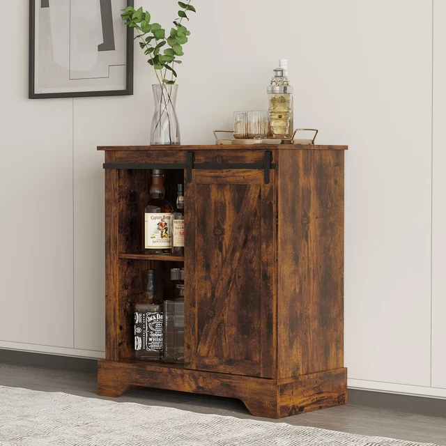 FARMHOUSE SLIDING BARN Door Storage Coffee Bar Buffet