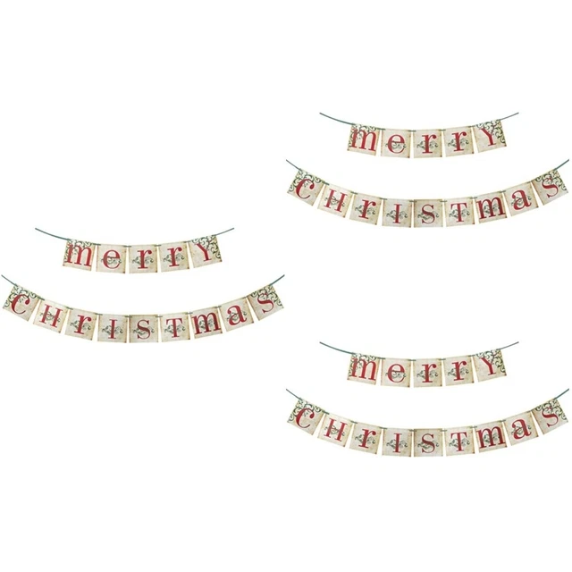 3 Sets Frohe Weihnachten Bunting Partei Brief Ziehen Flagge