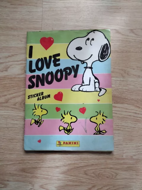 Álbum de pegatinas vintage de Panini I Love Snoopy