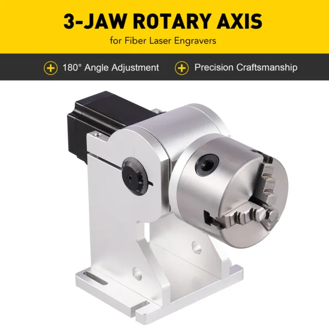 OMTech Rotary Axis Attachment 80mm 3 Jaw Chuck Rotary Laser Engraver Accessory