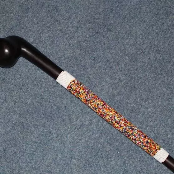 Beaded Ebony rungu African traditional weapon with free shipping worldwide