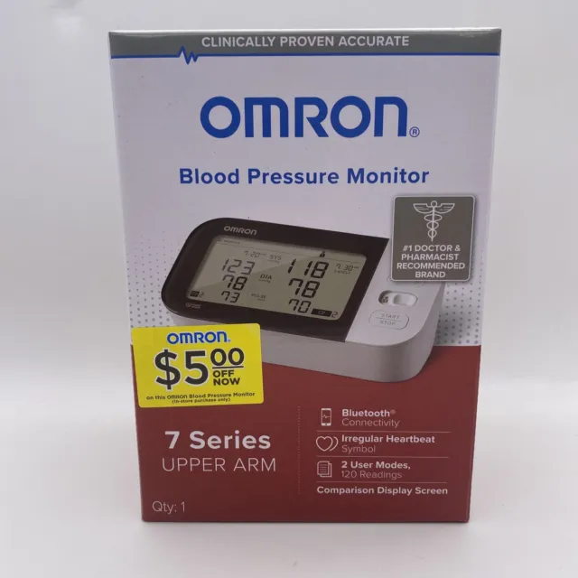 Monitor de presión arterial en la parte superior del brazo Omron serie 7 inalámbrico Bluetooth Wt BP7350 NUEVO