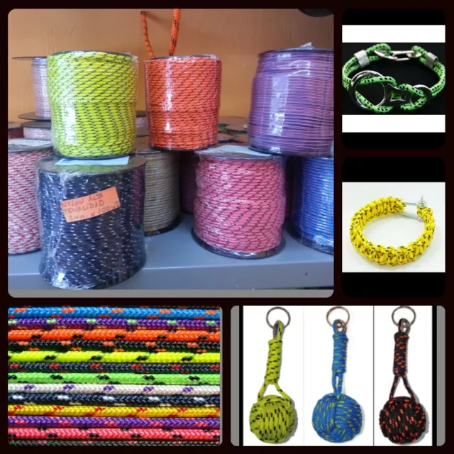 cordino soga cuerda driza 3mm x 100mt paracord pulsera llaveros escalar cabo