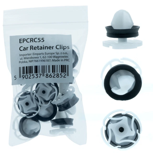 30Pz 5mm Nero rivetti plastica tipo pressione fermo pannello Clip fissaggio auto
