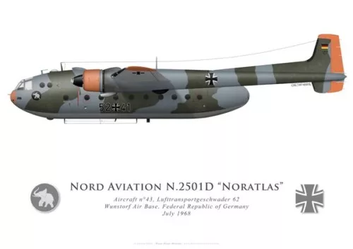 Print Nord N.2501D "Noratlas", LTG 62, Luftwaffe (par G. Marie)