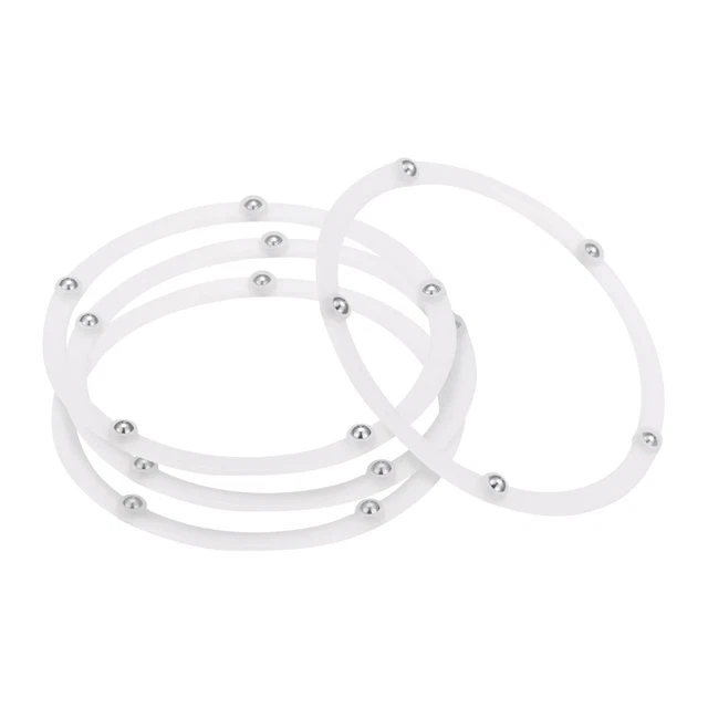 4,8" Rotatorio Giratorio Soporte con Rodamientos Lazy Susan Base, Blanco 4pzs