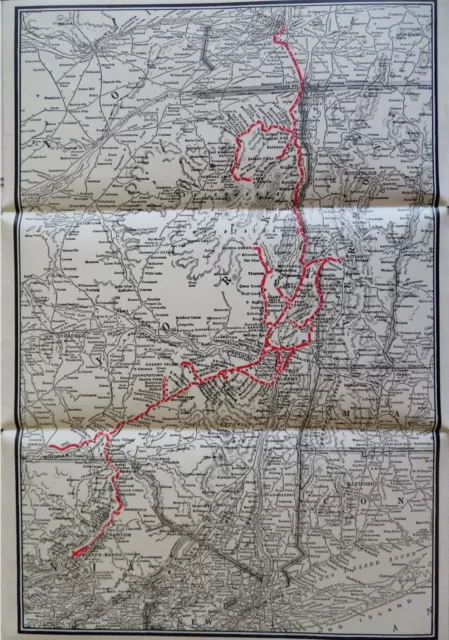 Delaware & Hudson Railroad Company Vintage Ad c. 1935 promo brochure w/ map