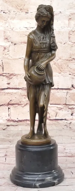 Milo Splendido Bronzo Statua di Un Maiden Scultura Caldo Statuina Figura Art