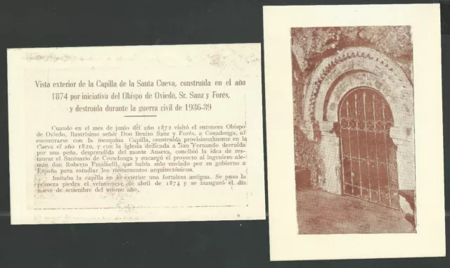 2 santinos anticos postales de Covadonga estampa  image pieuse holy card