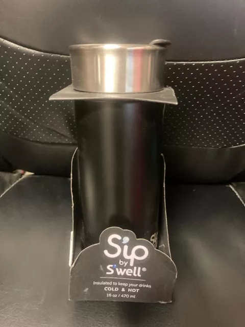 Sip By Swell 16 Oz Insulated Stainless Steel Travel Mug -Black