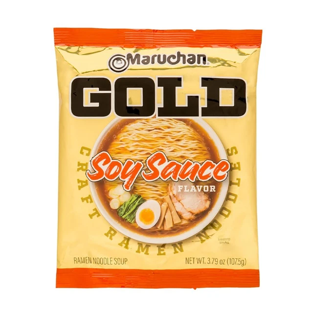 MARUCHAN GOLD SOY Sauce Craft Ramen Noodles 3.79 Oz Pack of 5 19.30