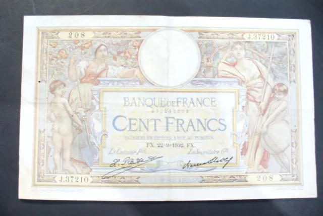 Joli Et Ancien  Billet  100  Frs  Lom  22/09/1932  - J.37210  - N° 208 - Ttb