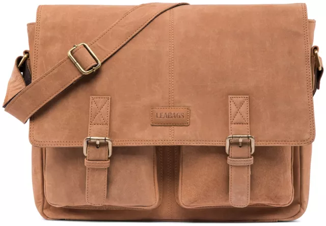 LEABAGS - Cambridge -  Leder Aktentasche Herren & Damen I Echtleder Laptoptasche