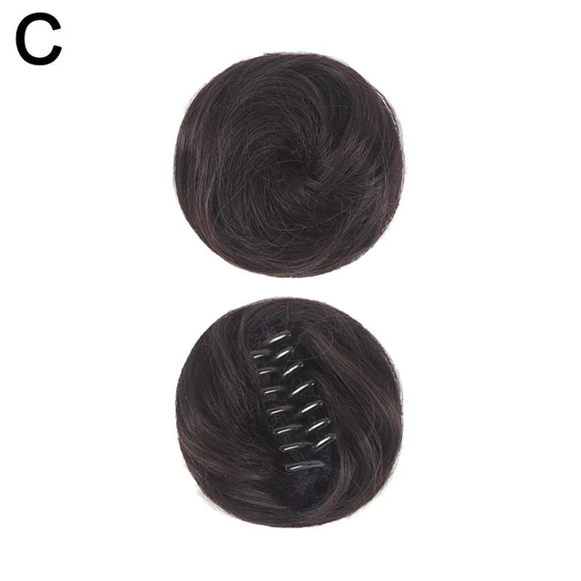 Dark brown-S Synthetic Natural Clip on in Messy Hair Bun Extension Chignon Ha S9