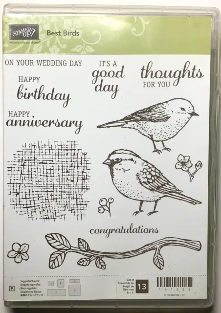 BEST BIRDS STAMPS & BIRDS BLOOMS DIES BUNDLE Stampin' Up! blue spring happiness