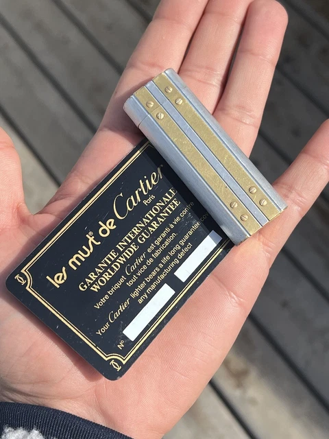 Cartier Santos lighter with original warranty vintage 1980s-90s perfect working