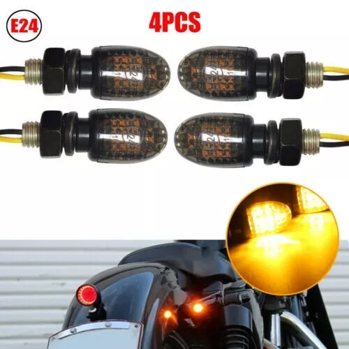 Affidabile Indicatore Segnale Giro LED Nero ABS Mini LED per Moto Set 4x